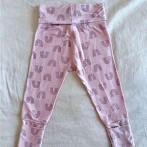 Hanna Andersson Pink Leggings with Purple Rainbow Print